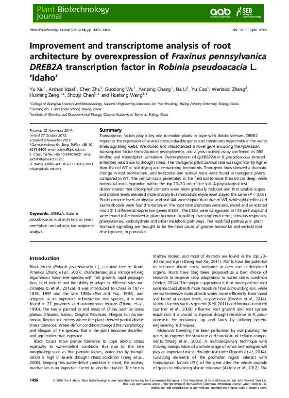 (PDF) Improvement and transcriptome analysis of root architecture by ...
