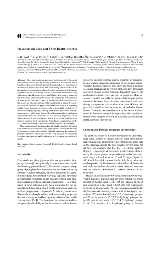 (PDF) Flavonoids in Food and Their Health Benefits