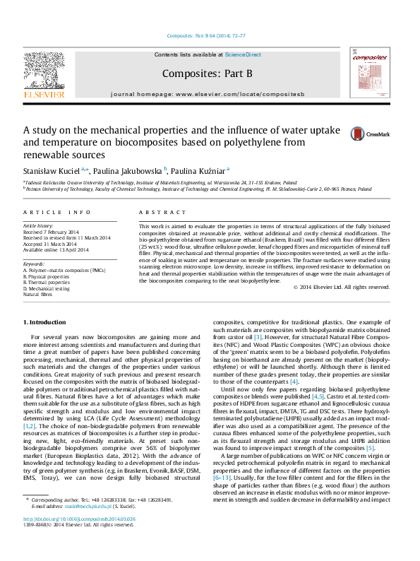 (PDF) A study on the mechanical properties and the influence of water ...