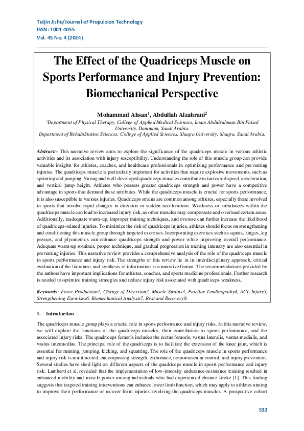 (PDF) The Effect of the Quadriceps Muscle on Sports Performance and ...
