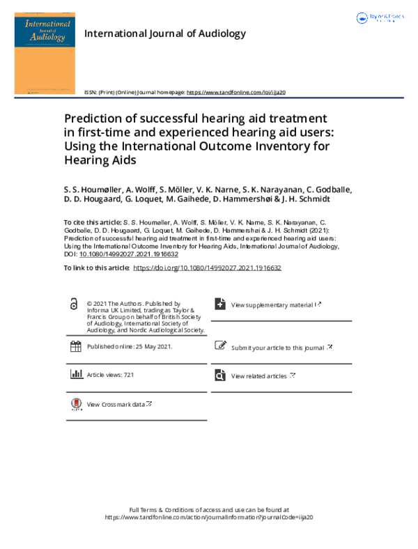(PDF) Prediction of successful hearing aid treatment in first-time and ...