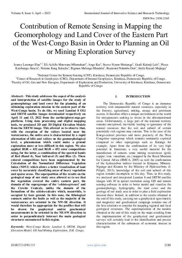 (PDF) Contribution of Remote Sensing in Mapping the Geomorphology and ...