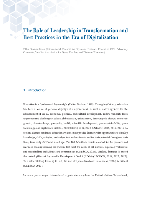 (PDF) The Role of Leadership in Transformation and Best Practices in ...