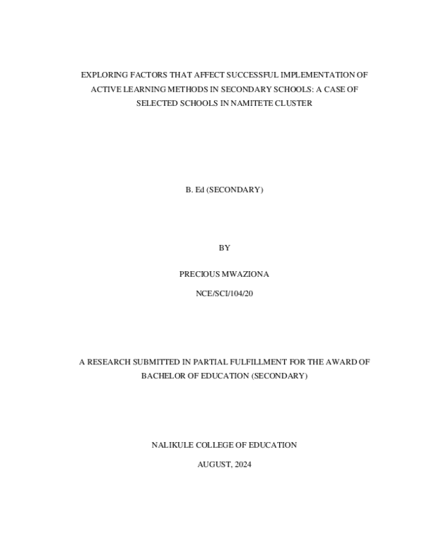 (PDF) exploring factors affecting successful implementation of active ...