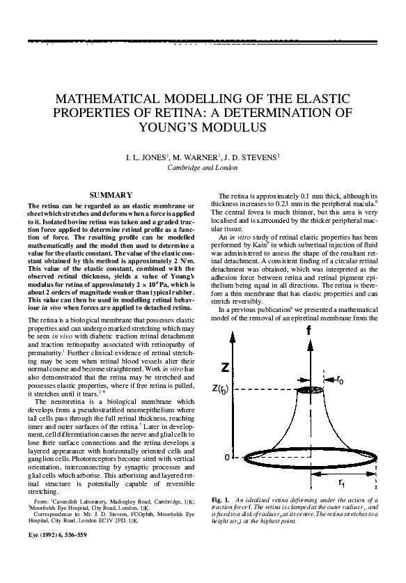 (PDF) Mathematical modelling of the elastic properties of retina: A ...