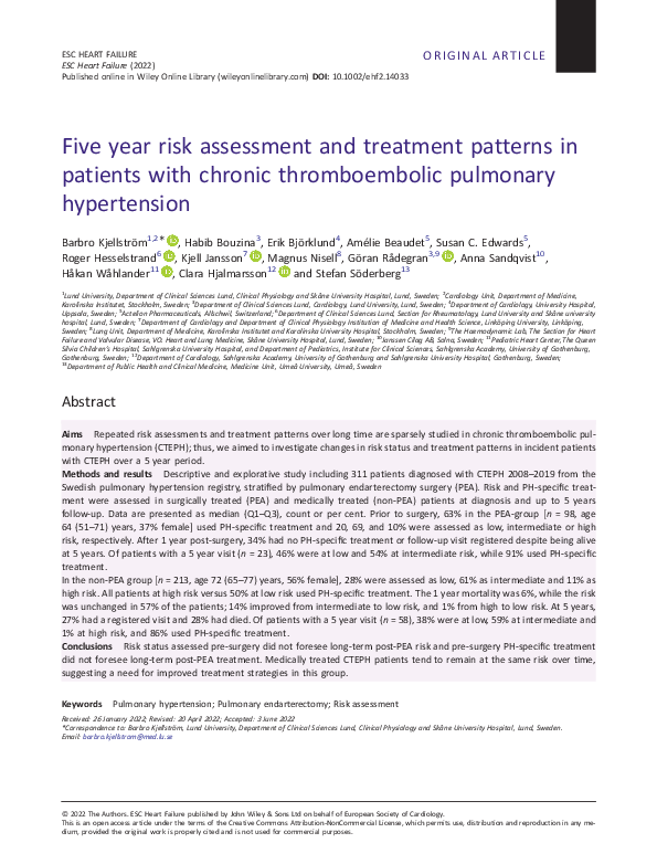 (PDF) Five year risk assessment and treatment patterns in patients with ...