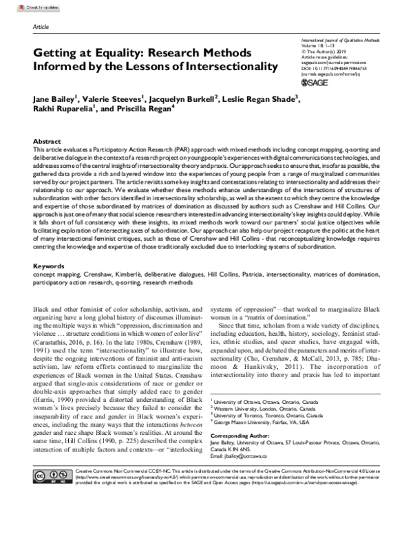 (PDF) Getting at Equality: Research Methods Informed by the Lessons of ...