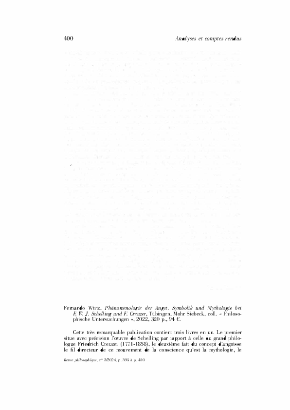 (PDF) French Review of Phänomenologie der Angst [Just first page]