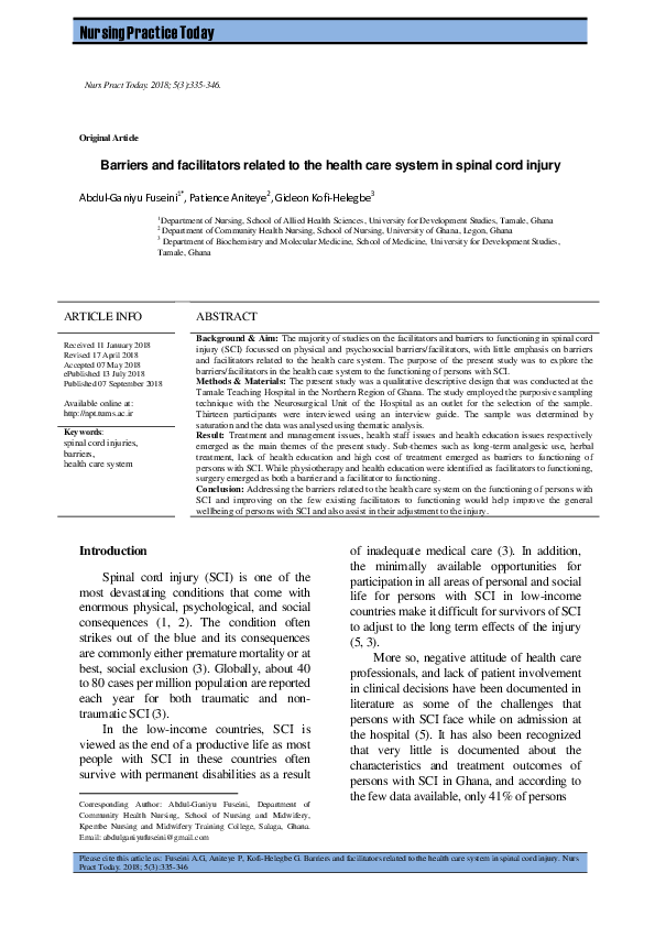 (PDF) Barriers and facilitators related to the health care system in ...