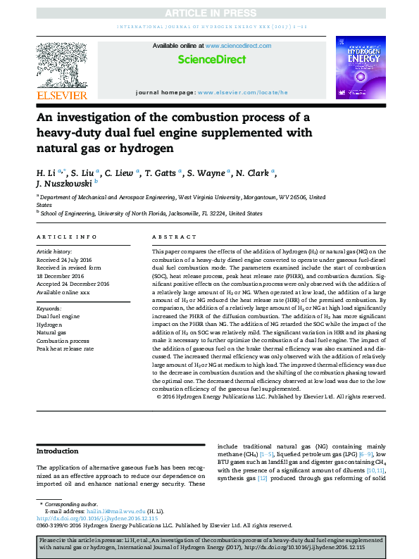 (PDF) An investigation of the combustion process of a heavy-duty dual ...