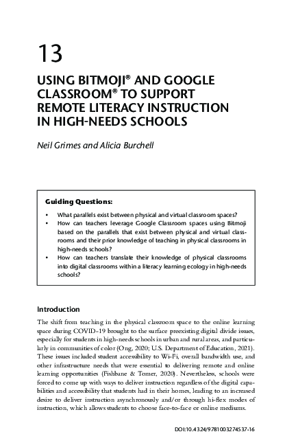 (PDF) USING BITMOJI® AND GOOGLE CLASSROOM® TO SUPPORT REMOTE LITERACY ...