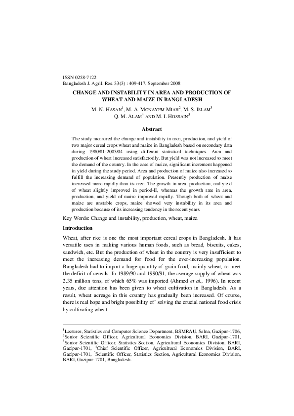 (PDF) Change and instability in area and production of wheat and maize ...