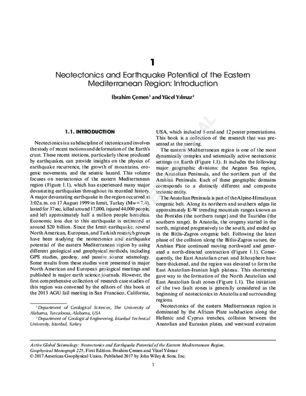 (PDF) Neotectonics and Earthquake Potential of the Eastern ...