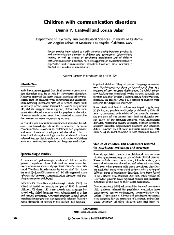 (PDF) Children with communication disorders