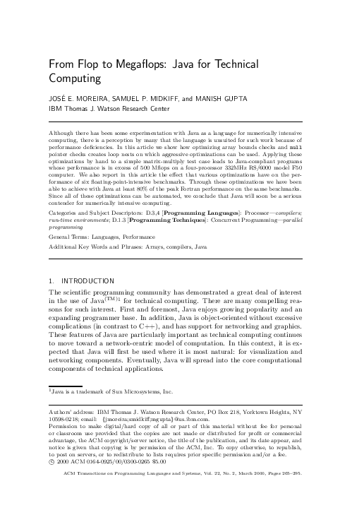(PDF) From flop to megaflops