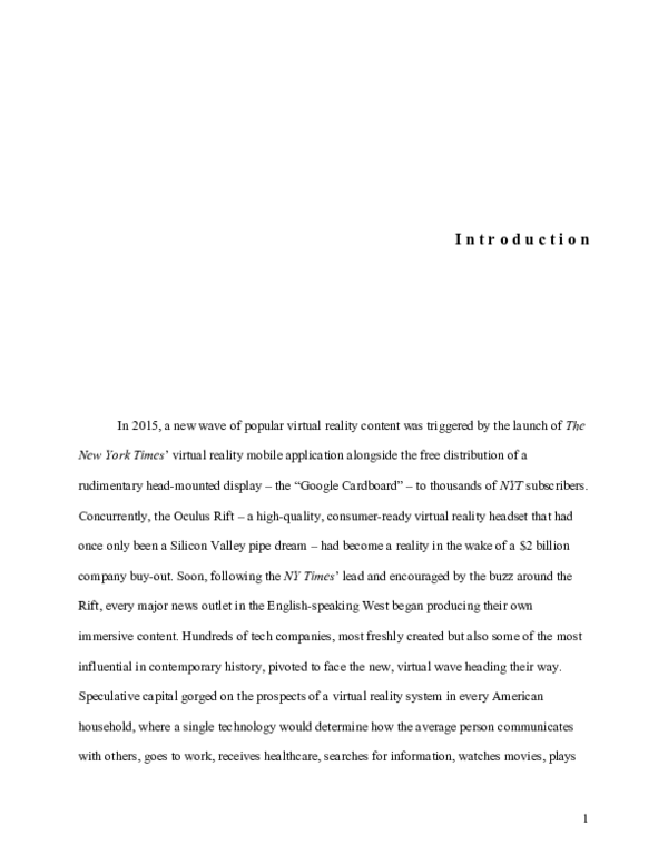 Pdf Introduction To Virtual Documentary