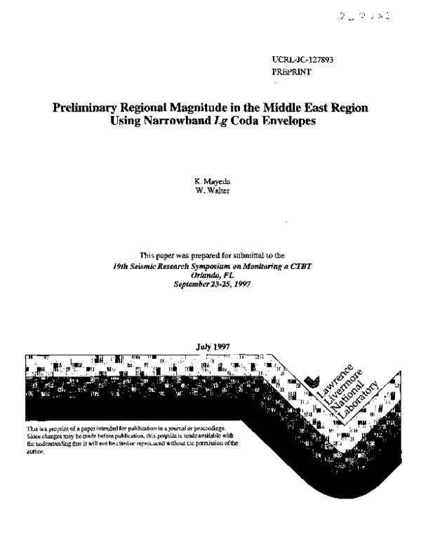 (PDF) Preliminary regional magnitude in the Middle East Region using ...