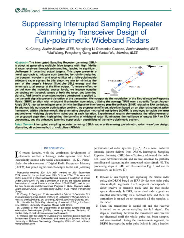 (PDF) Suppressing Interrupted Sampling Repeater Jamming by Transceiver ...