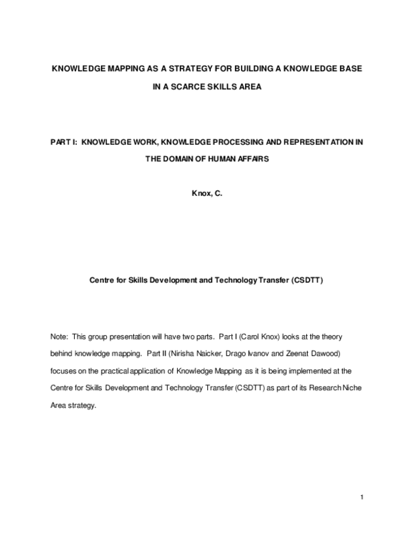 (PDF) KNOWLEDGE MAPPING AS A STRATEGY FOR BUILDING A KNOWLEDGE BASE IN ...