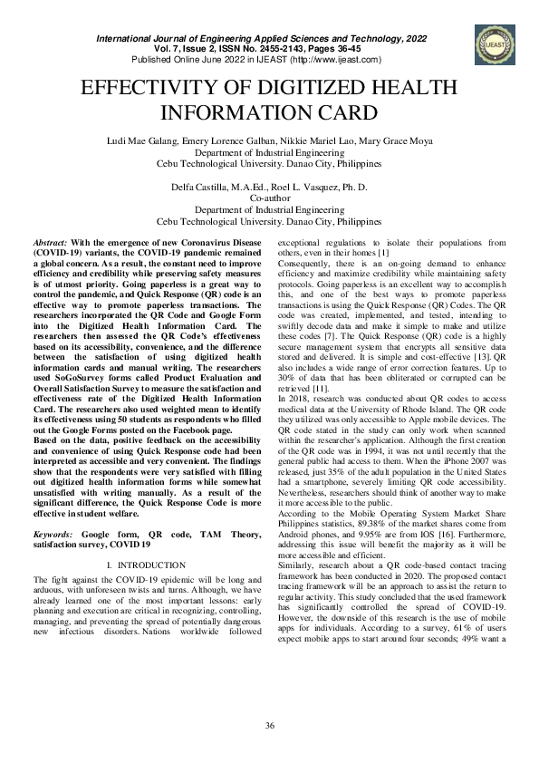 (PDF) Effectivity of Digitized Health Information Card