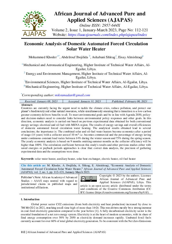(PDF) African Journal of Advanced Pure and Applied Sciences (AJAPAS
