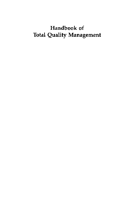 (PDF) Handbook of Total Quality Management