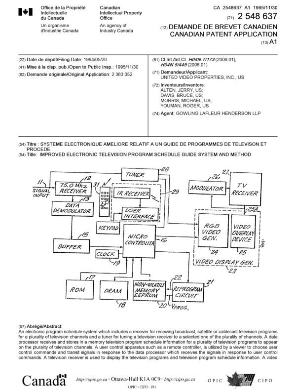 (PDF) Improved method and system of electronic guide TV schedule