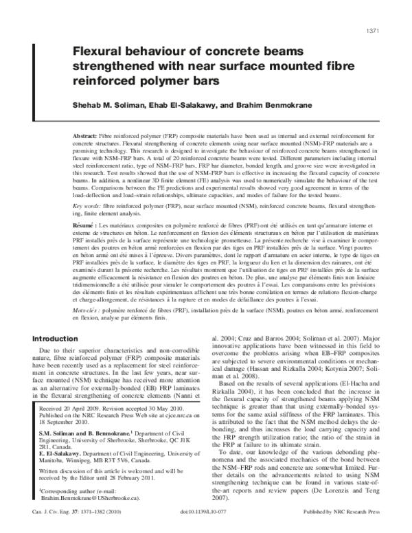 (PDF) Flexural behaviour of concrete beams strengthened with ...