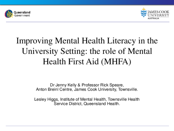 (PDF) Improving mental health literacy in the university setting: the ...