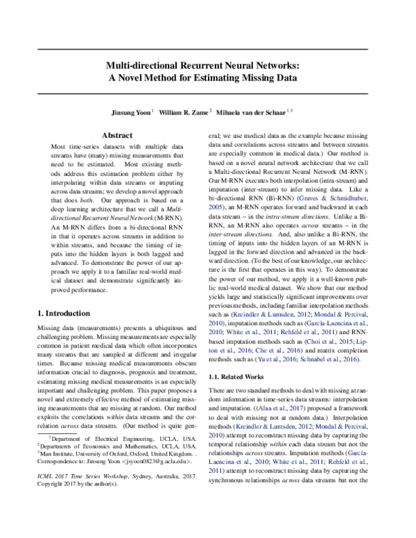 (PDF) Multi-directional Recurrent Neural Networks : A Novel Method for ...