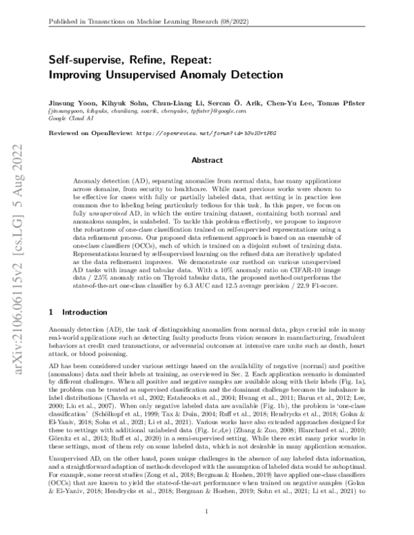 (PDF) Self-Trained One-class Classification for Unsupervised Anomaly ...