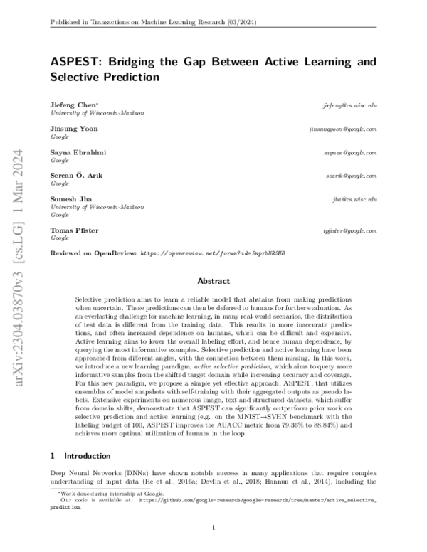 (PDF) ASPEST: Bridging the Gap Between Active Learning and Selective ...