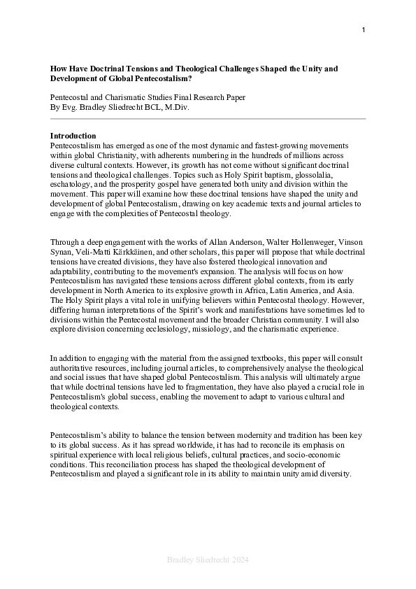 (PDF) How Have Doctrinal Tensions and Theological Challenges Shaped the ...