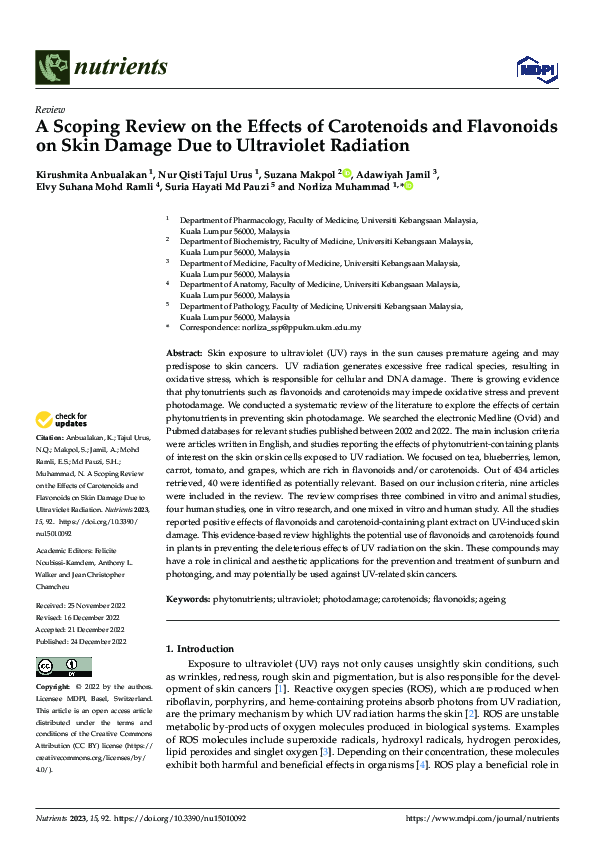(PDF) A Scoping Review on the Effects of Carotenoids and Flavonoids on ...