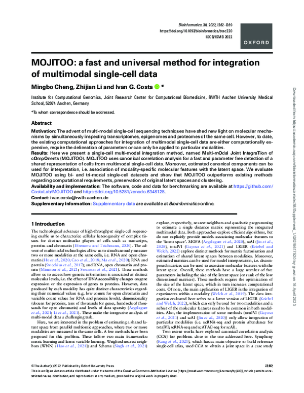 (PDF) MOJITOO: a fast and universal method for integration of ...