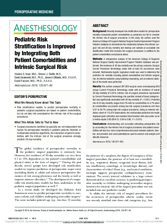 (PDF) Pediatric Risk Stratification Is Improved by Integrating Both ...