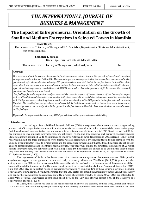 (PDF) THE INTERNATIONAL JOURNAL OF BUSINESS & MANAGEMENT The Impact of ...
