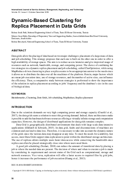 (PDF) Dynamic-Based Clustering for Replica Placement in Data Grids