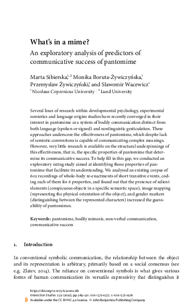 (PDF) What’s in a mime?