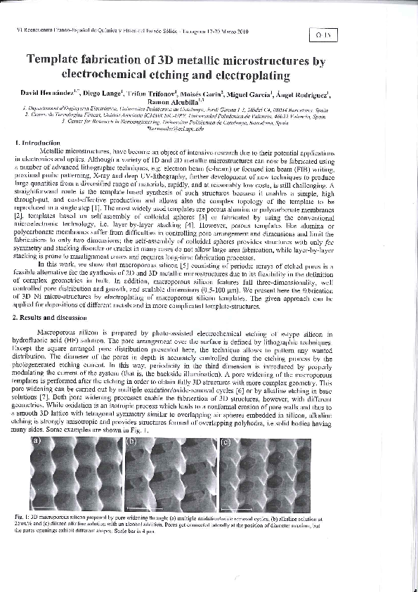 (PDF) Template fabrication of 3D metallic microstructures by ...