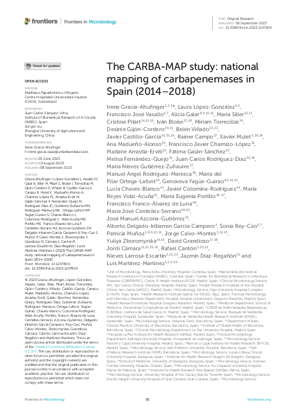 (PDF) The CARBA-MAP study: national mapping of carbapenemases in Spain ...