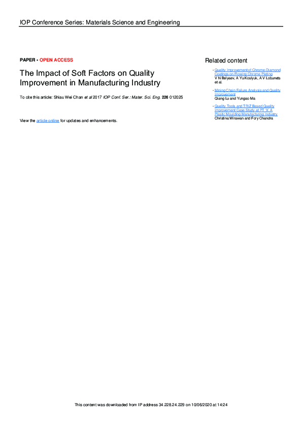 (PDF) The Impact of Soft Factors on Quality Improvement in ...