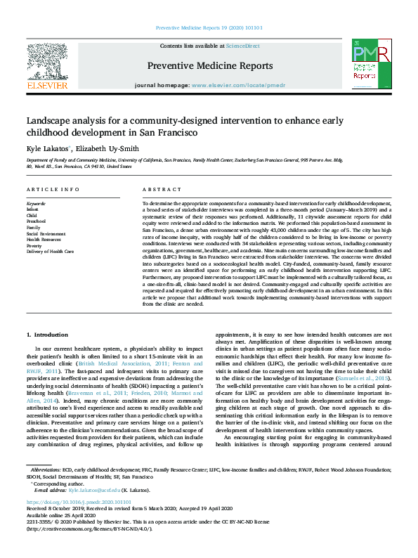 (PDF) Landscape analysis for a community-designed intervention to ...