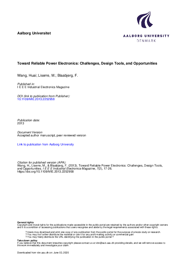(PDF) Toward Reliable Power Electronics: Challenges, Design Tools, and ...