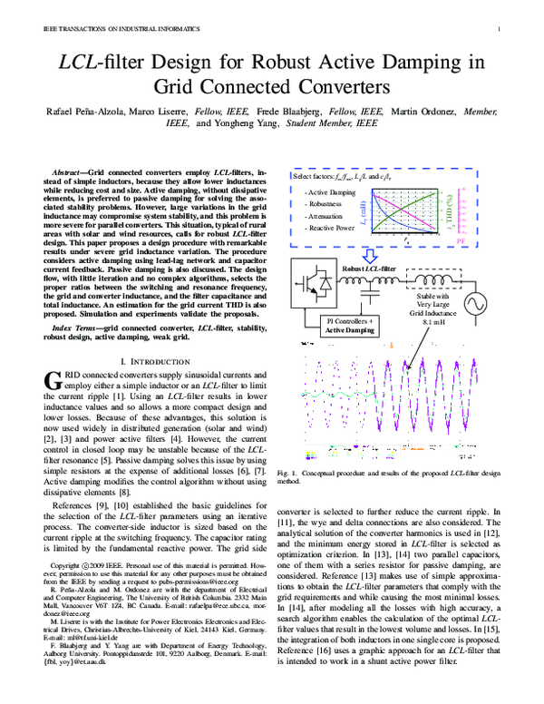 (PDF) LCL-Filter Design for Robust Active Damping in Grid-Connected ...