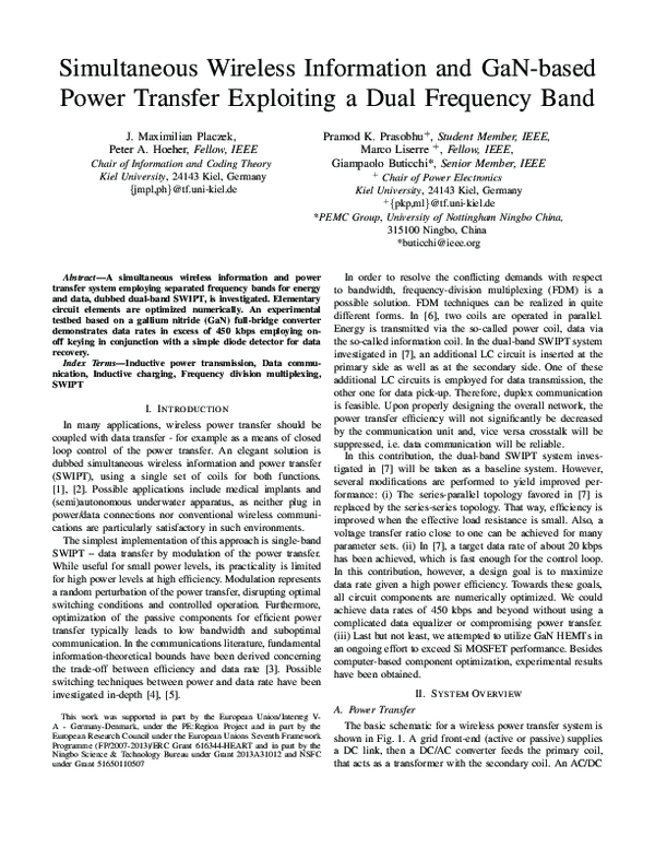 (PDF) Simultaneous Wireless Information and GaN-Based Power Transfer ...