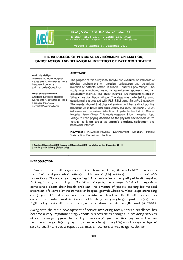 (PDF) The influence of physical environment on emotions, customer ...