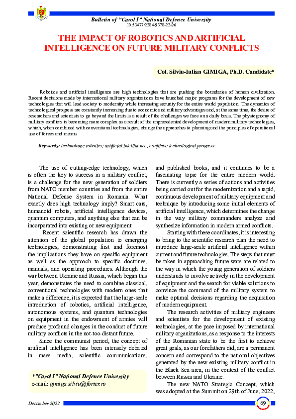 (PDF) The Impact of Robotics and Artificial Intelligence on Future ...