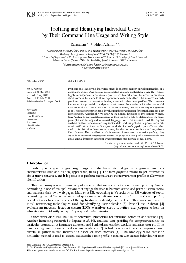 (PDF) Profiling and Identifying Individual Users by Their Command Line ...