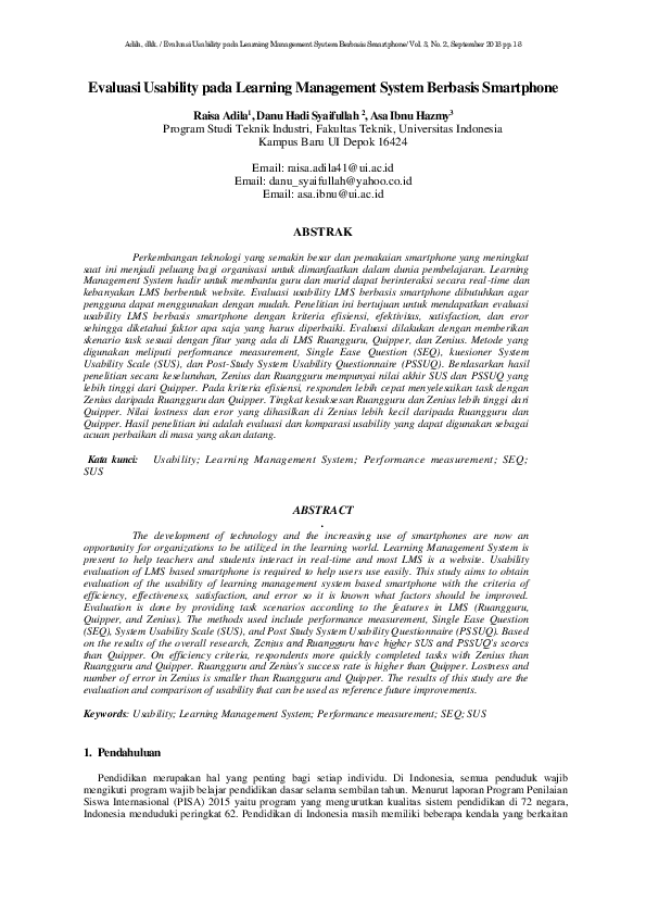 (PDF) Evaluasi Usability pada Learning Management System Berbasis ...